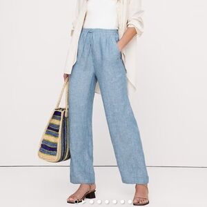 Banana Republic Martin Fit Pants Size 10 Chambray Blue Cotton Career Work EUC